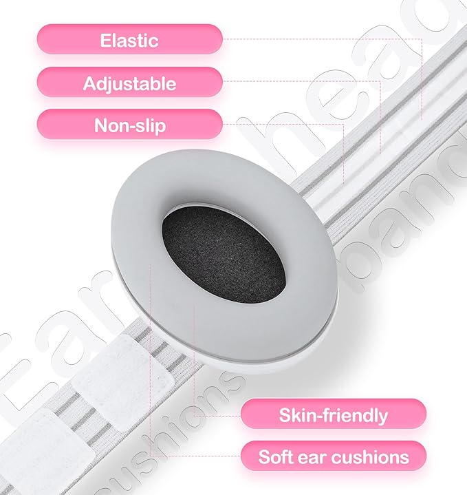 HZ001 Baby Hearing Protection - CE & CPC Certified for Babies up to 36 Months - with Replacement Headband Baby Earmuffs Ear Protection for Airplane, Firework Show - White