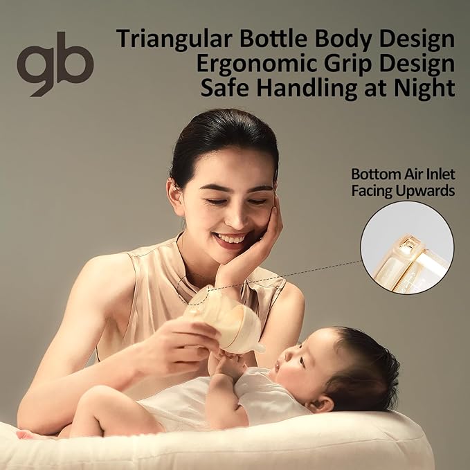 gb Feeding Series 2nd Stage Baby Bottle 8oz 240ml PPSU BPA-Free, Anti-Colic, Soft Silicone, Ergonomic Handle, Easy to Clean, Ideal for Newborn Essentials & Breastfeeding, 3-6 Months