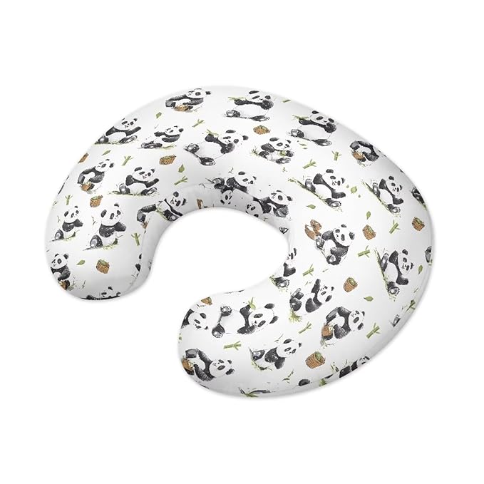 Panda Breast Feeding Pillow Covers Soft Breathable Nursing Pillow Support Cover with Hidden Zipper Comfortable Nursing Pillowcase for Wife New Moms Valentine's Gift