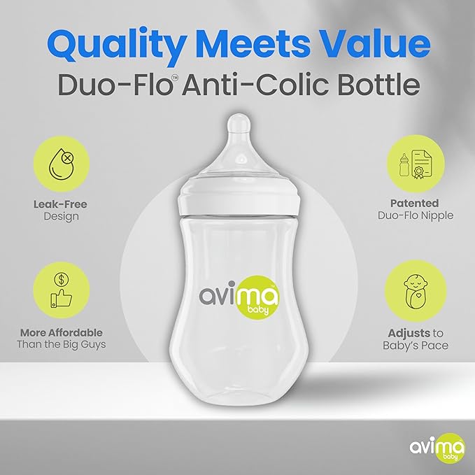 Anti Colic Baby Bottle Starter Set - 22 Pieces, Medium & Slow Flow Nipples, Infant Pacifiers, Formula Dispensers & More - Baby Bottle Sets for Newborn 0-6 Months