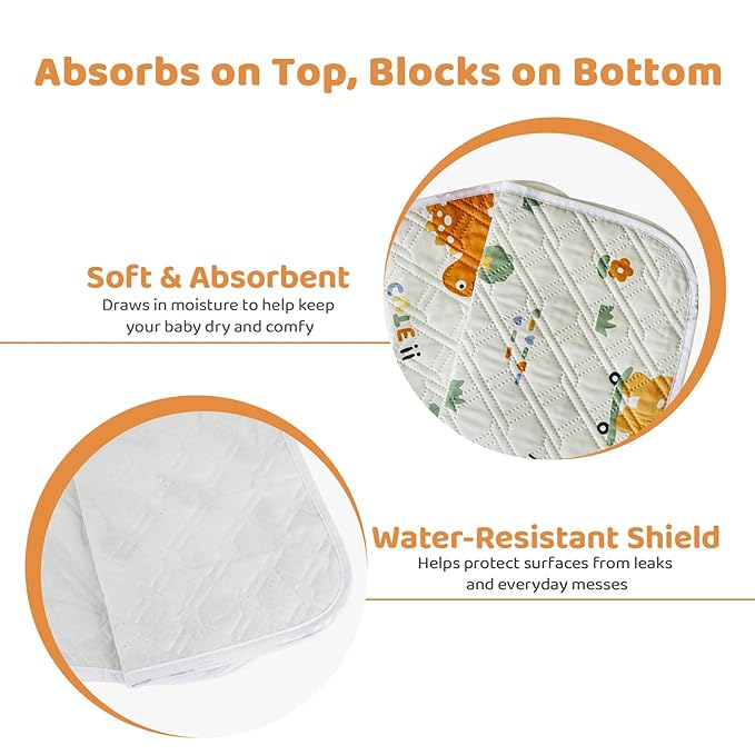 Diaper Changing Pads for Baby, Portable Change Mat, 3Layers Waterproof Change Pad Foldable Absorbent Mats for Women, Reusable Incontinence Underpads for Patient 20''x27.5''