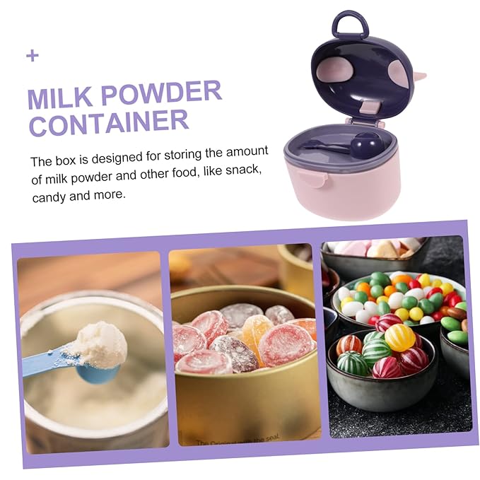 Toddmomy Portable Food Storage Container Scoop Travel-friendly Powder Holder and Snack Box for Boy Girl Lightweight and Double Leak Design