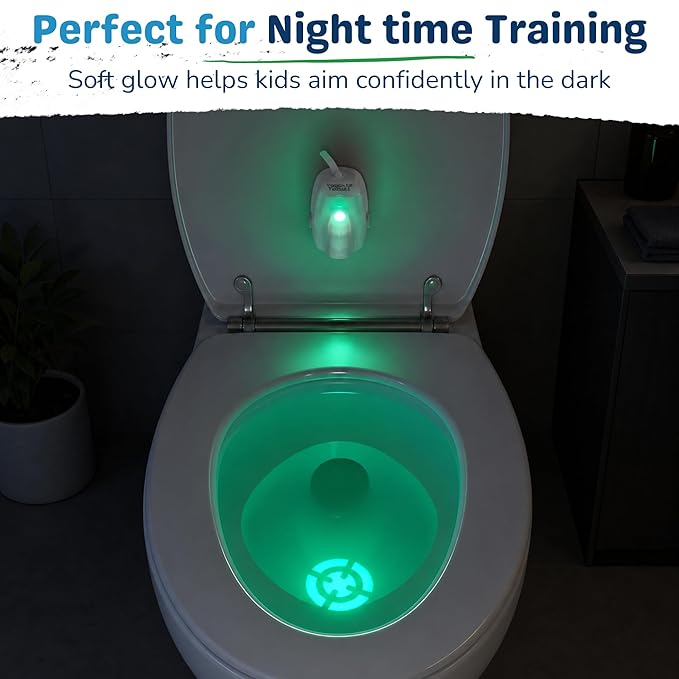 Adjustable Potty Toilet Target with Motion Sensor, Bullseye Illumination, and Nightlight, Precision Training - Ideal for Boys' Potty Training (2 Packs)