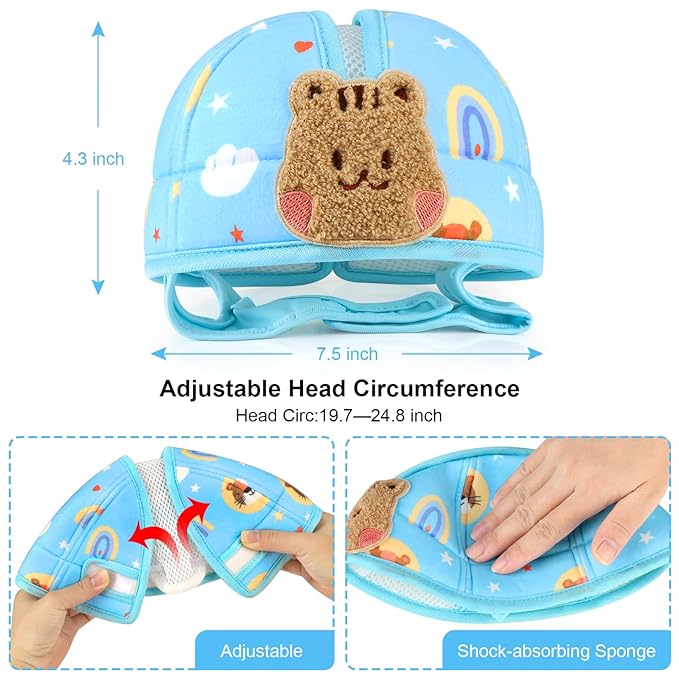 Accmor Baby Head Protector, Baby Safety Helmet for Crawling Walking Running, Cute Infant Headguard Soft Cushion Lightweight Breathable Protective Caps, Anti-Collision Toddler Helmets for 6m-24m Girls