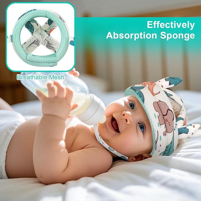 Accmor Baby Head Protector for Crawling Walking, Cute Baby Helmet No Bumps Adjustable Infant Safety Cap, Breathable Protective Kid Headguard Soft Cushion Anti-Collision Toddler Helmets for 6m-24m Kid