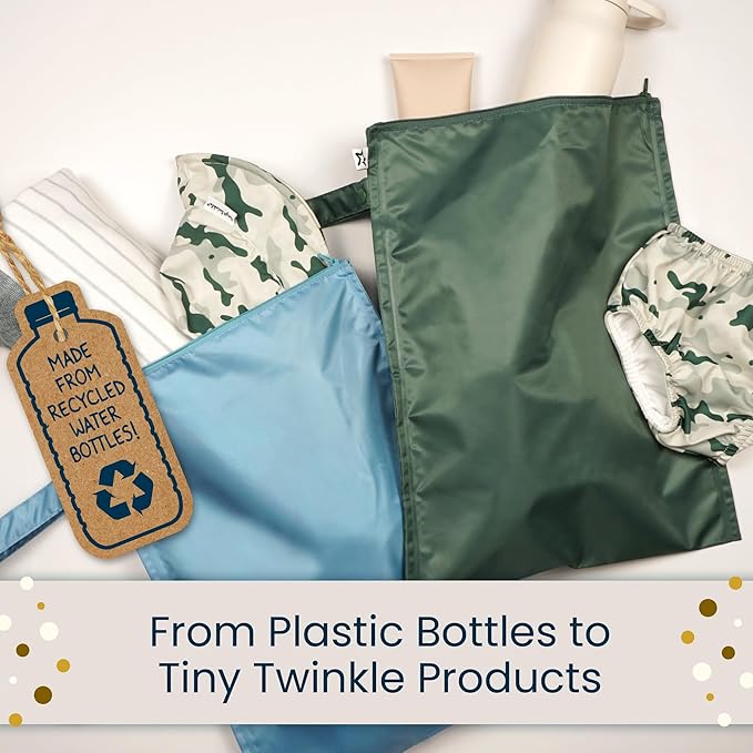 Tiny Twinkle Mess Proof Wet Bags | 2-Pack Reusable Waterproof Wet Bags for Swimsuits | Baby Clothes | Travel & Diaper Bag (Sweet Treat)
