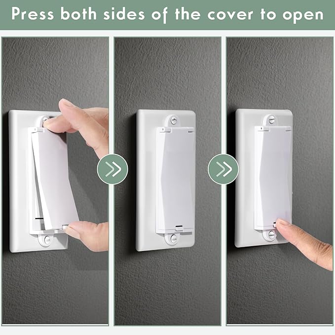 2 Light Switch Guard Cover, Baby Proof Wall Switch Cover Guard for Rocker Light Switch Protects Your Lights or Circuits from Being Accidentally Turned On or Off (White)
