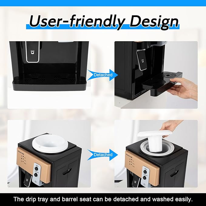 Top Loading Desktop Water Cooler Dispenser, 550W 110V Countertop Hot & Cold Water Coolers Drinking Fountain Portable Water Warmer for Home Bedroom Studio Office Grocery Store
