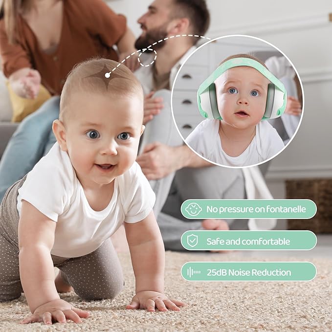YomauiYee Baby Earmuffs,Bear Infant Headphones Noise Cancelling Infant Ear Protection with Adjustable Headband Baby Sound Proof Headphones,Baby Travel Essentials for Travel/Sleep/Plane/Noisy Event