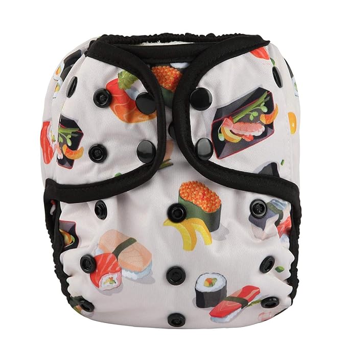 Baby Diaper Cover Nappy One Size 8lbs to 36lbs (Sushi)