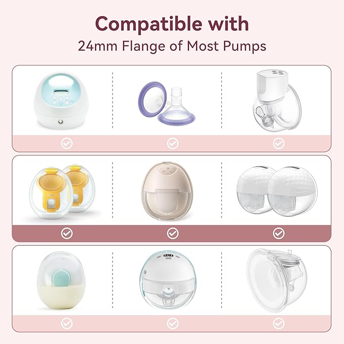 21mm Flange Inserts for 24mm Flange/Shield, Compatible with Momcozy/MOMMED/Spectra Breast Pumps, Pump Parts Replace (4PCS 21mm)