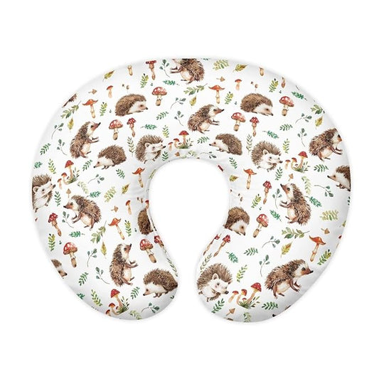 Hedgehog Nursing Pillow Cover Standard Size, Girls Baby, Mushroom Breast Feeding Pillow Super Soft Breathable Baby Shower Pillow Covers