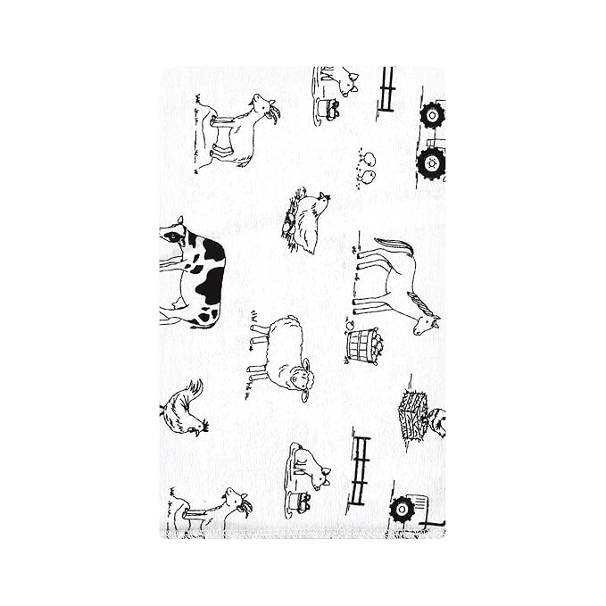Hudson Baby Unisex Baby Cotton Flannel Burp Cloths, Neutral Farm, One Size