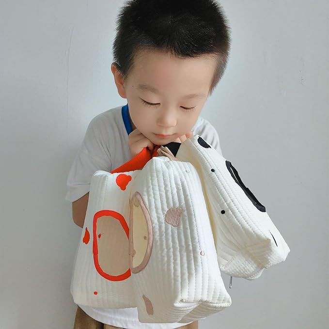 Embroidered Bear Stroller Wet Wipe Pouches Portable Baby Wipe Holder Embroidery Baby Wipes Storage Bag for Travel