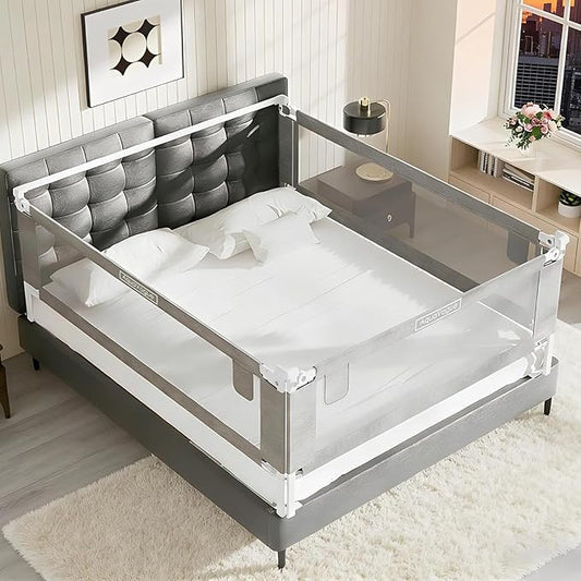 3-Pack Bed Rails for Toddlers with Headboard Rod - Height Adjustable Baby Bed Rail Guard Specially Designed for Full Size