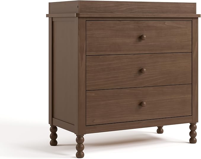 Storkcraft Rio 3 Drawer Chest with Changing Topper (Hazelnut) – GREENGUARD Gold Certified, Premium Wood Dresser for Baby & Kids Bedroom, Safety Interlocking Drawers, Pre-Installed Tracks, Kids Chest
