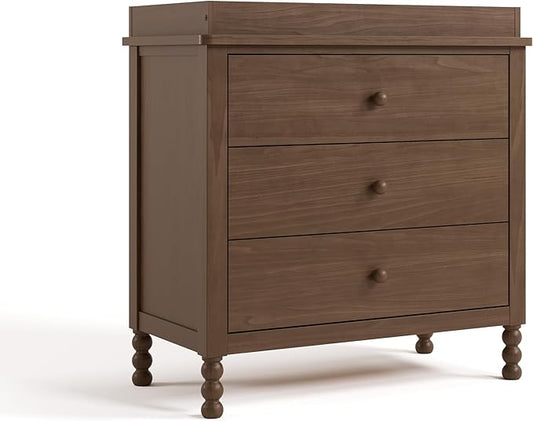 Storkcraft Rio 3 Drawer Chest with Changing Topper (Hazelnut) – GREENGUARD Gold Certified, Premium Wood Dresser for Baby & Kids Bedroom, Safety Interlocking Drawers, Pre-Installed Tracks, Kids Chest