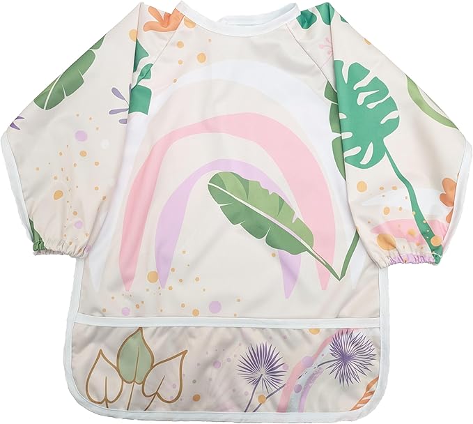 Madrona Brands Toddler Art Smock 1-3 Years | Long Sleeve Kids Waterproof Cover with Pockets | Crafts, Paint Apron, Baby Bib