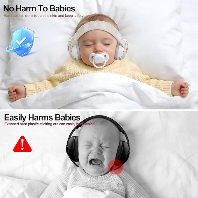 Floriogra Baby Headphones for Noise, Baby Ear Protection for Babies and Toddlers 0-36 Months - Adjustable Babies Noise Cancelling Headphones -Infant Ear Protection Earmuffs Against Hearing Damage