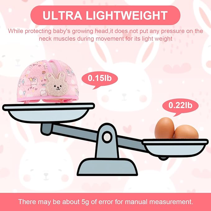 Accmor Baby Head Protector, Baby Helmet for Crawling Walking Running, Cute Infant Headguard Soft Cushion Anti-Collision Toddler Safety Helmets, Lightweight Breathable Protective Caps for 6m-24m Girls
