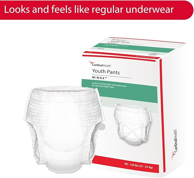 Curity Youth Pants, Large, Unisex-Youth, Incontinence Protector, Pull-Up Style, Heavy Absorbency, 14 Count