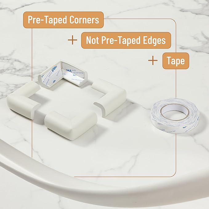 Mr. Pen- Furniture Corner & Edge Safety Bumpers, Small, 18ft Edge & 8 Corners, Baby Proof Corners and Edges, Baby Proofing Corner Guards, Baby Corner Protector Guards, Edge Protector for Baby