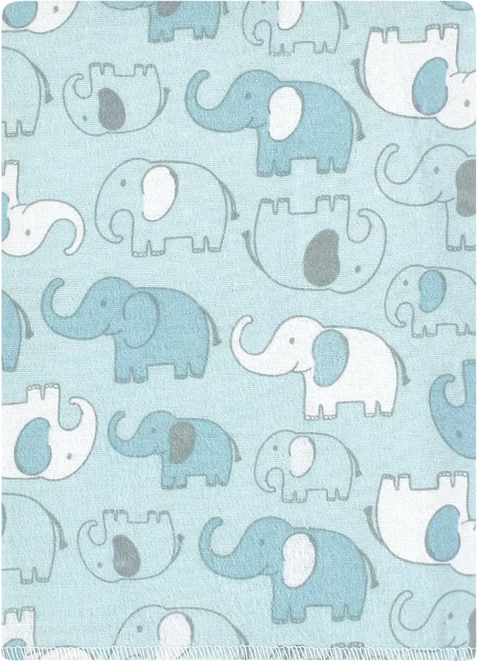 Hudson Baby Unisex Baby Cotton Flannel Burp Cloths Bundle, Boy New Elephant, One Size