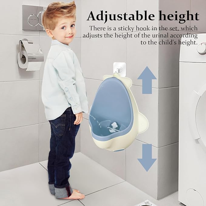 Potty Training Urinal for Boys Cute Plane with Funny Aiming Target - Blue