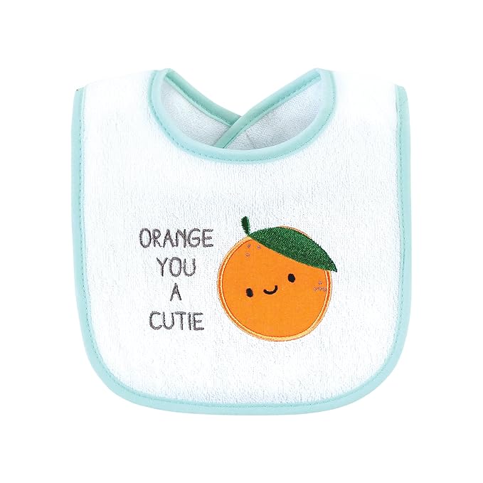 Hudson Baby Unisex Baby Cotton Terry Drooler Bibs with Fiber Filling, Fruits, One Size