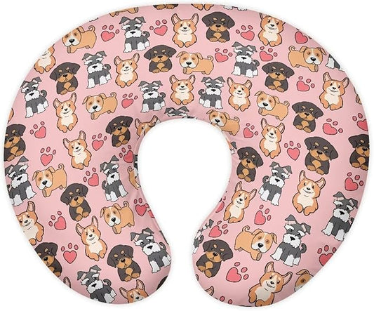 Poppy Dog Nursing Pillow Cover for Feeding Pillow Hidden Zipper Design Nursing Pillow Case U-Shaped Soft and Skin-Friendly