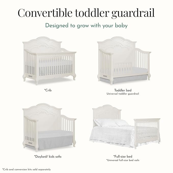 Evolur Toddler Guard Rail, Ivory Lace
