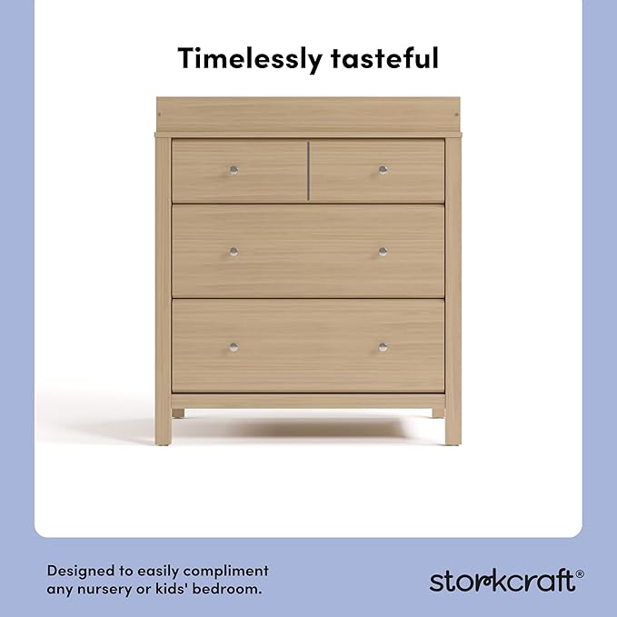 Storkcraft Horizon 3 Drawer Chest with Removable Changing Topper (Driftwood) – GREENGUARD Gold Certified Nursery Dresser, Kids’ Storage Chest with Organizer, Durable and Stylish 3-Drawer Design