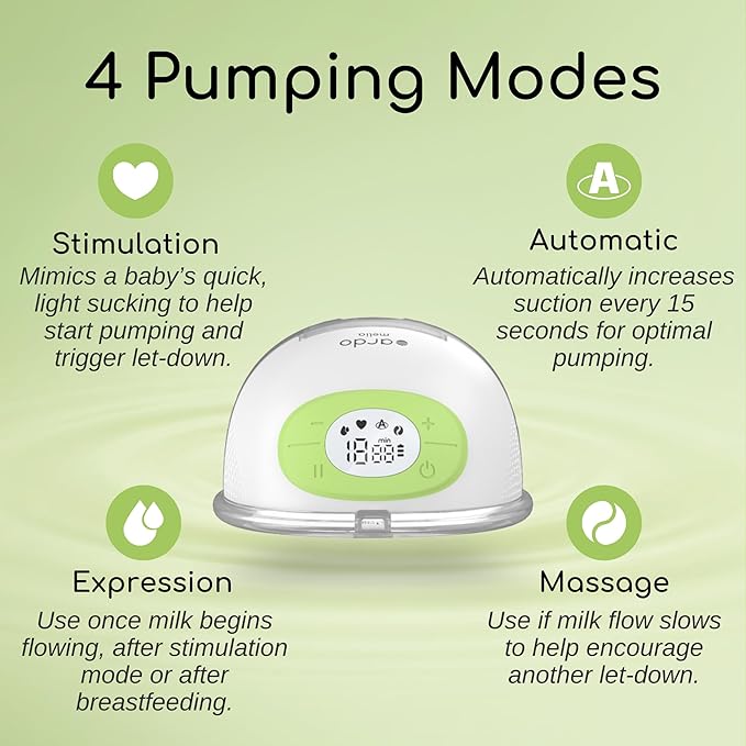 Ardo Melia Wearable, Hands-Free Breast Pump - Hospital Grade, Strong Suction, Long Battery Life, Ultra Discreet, Portable, Easy-to-Clean, 6 oz Capacity, Includes 24mm & 19mm Inserts