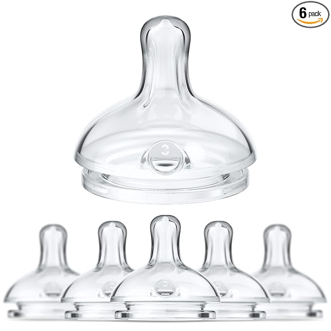 Smilo Anti-Colic Bottle Nipple, Fast Flow 9M+, Stage 3 Suitable from 9 Months, Smooth Flow Anti-Colic (Pack of 6)