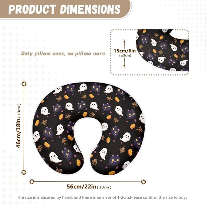 Halloween Cute Ghost Baby Breastfeeding Pillow Cover Nursing Cover for Newborn Girls Boys Super Soft and Comfortable for Home, 1 Pack