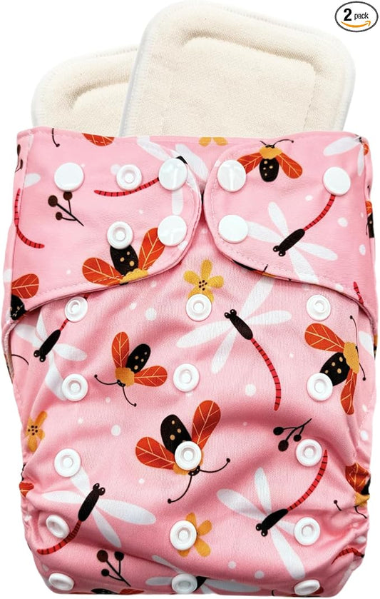 Sprout Pocket Cloth Diaper – Adjustable & Reusable Cloth Diaper with 1 Insert – Soft, Washable, Leakproof (Flutter & Glow)