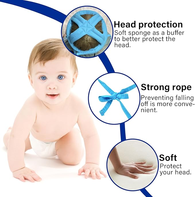 Baby Safety Helmet Baby Head Protector No Bumps for Running Walking Crawling, Safety Head Adjustable Protective Cap Headguard Hat