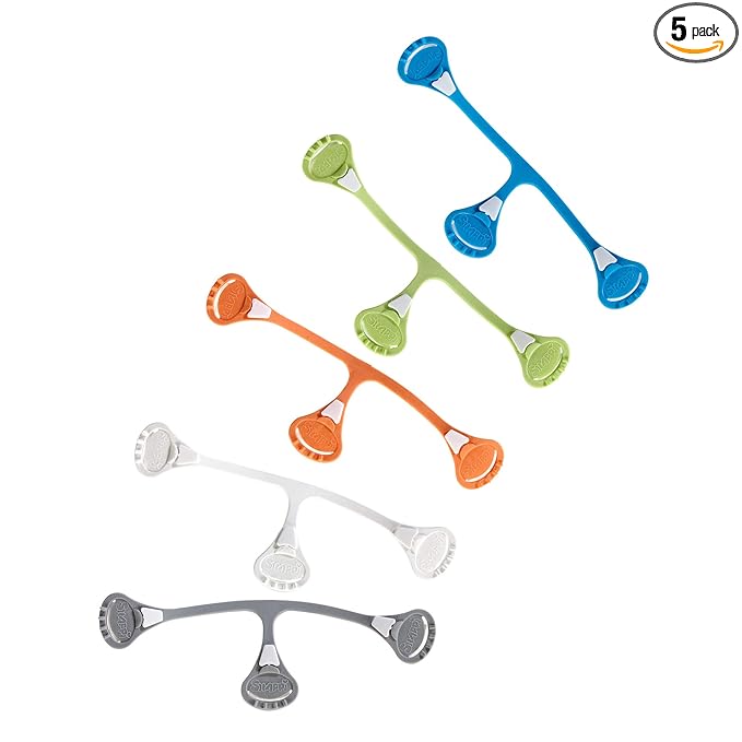 [Toddler Size (Size 2) 5-Pack] Snappi Cloth Diaper Fasteners - Replaces Diaper Pins - Use with Cloth Prefolds and Flats