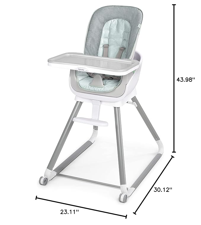 Ingenuity Beanstalk Baby to Big Kid 6-in-1 High Chair Converts from Soothing Infant Seat to Dining Booster Seat and more, Newborn to 5 Yrs - Ray