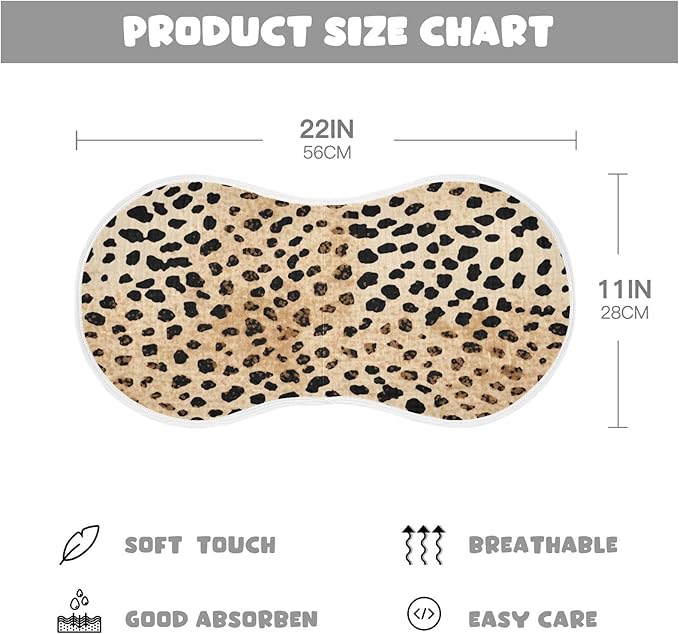 2Pcs Leopard Print Burp Cloth,Unisex Large Absorbent Soft Cotton Muslin Burping Cloths for Newborn Boys Girls,11x22in,A111124