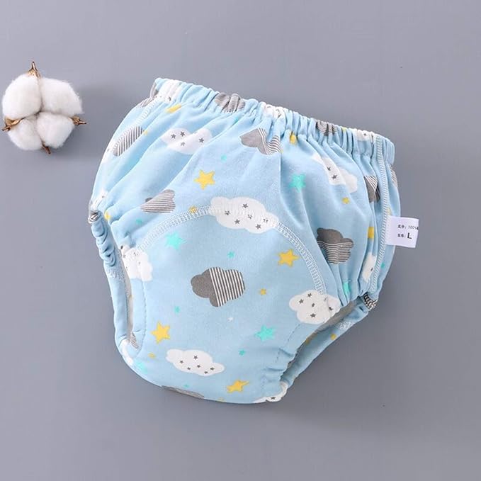 4 Pack Baby Toddler Potty Training Pants Layered Cotton Training Underwear for Toddlers Girls Boys
