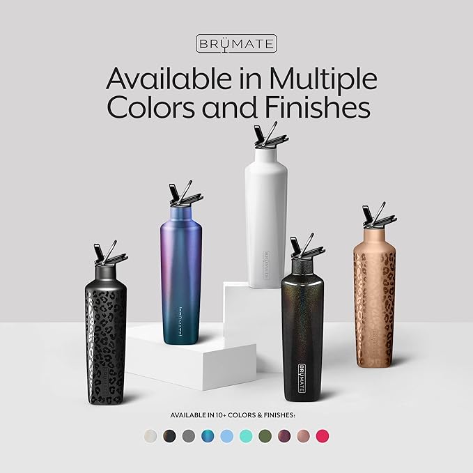 BrüMate ReHydration - 100% Leakproof 25oz Insulated Water Bottle with Straw - Stainless Steel Water Canteen (Matte Black)