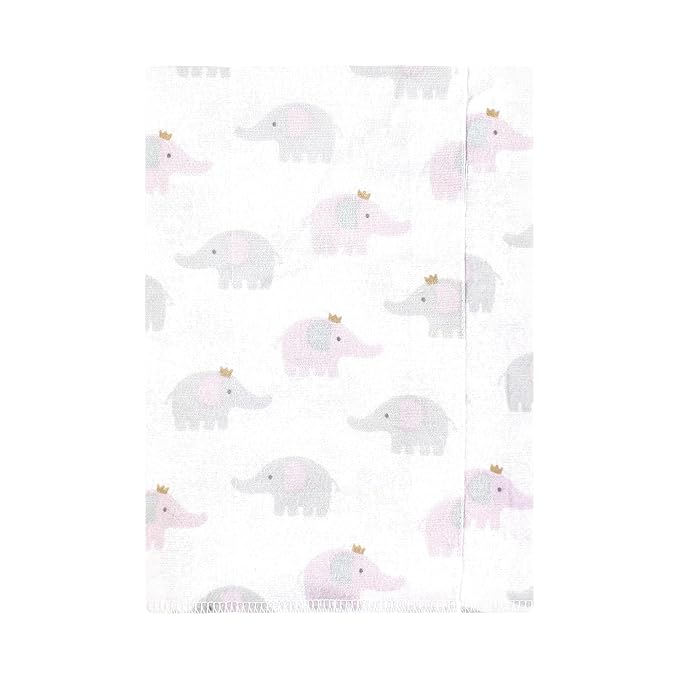Hudson Baby Unisex Baby Cotton Flannel Burp Cloths, Lilac Elephants 7 Pack, One Size