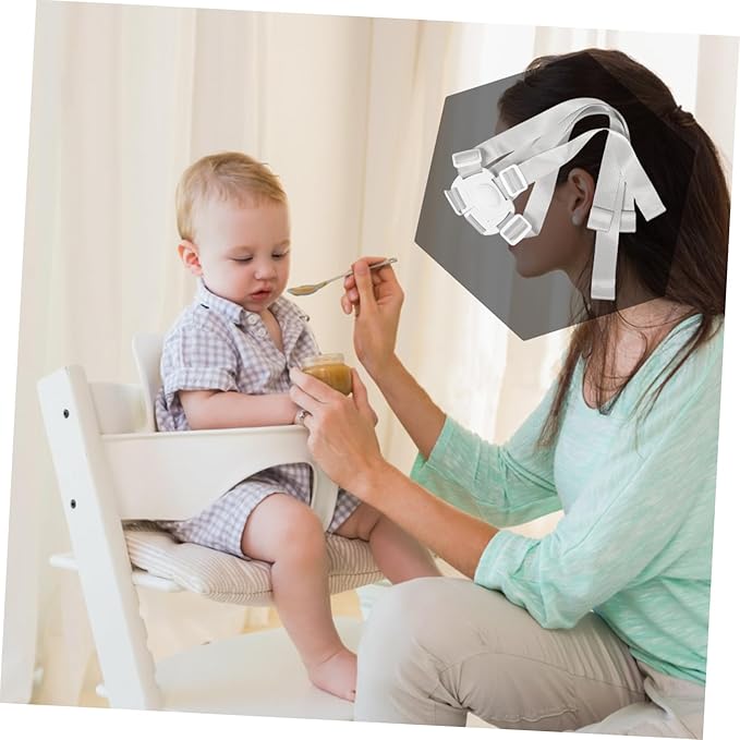 SUPVOX Adjustable Five-Point Safety Harness for High Chairs and Strollers Boy Girl Seat Straps for Boy Girl Easy to Install Comfortable Versatile Use Secure White Design for Toddlers