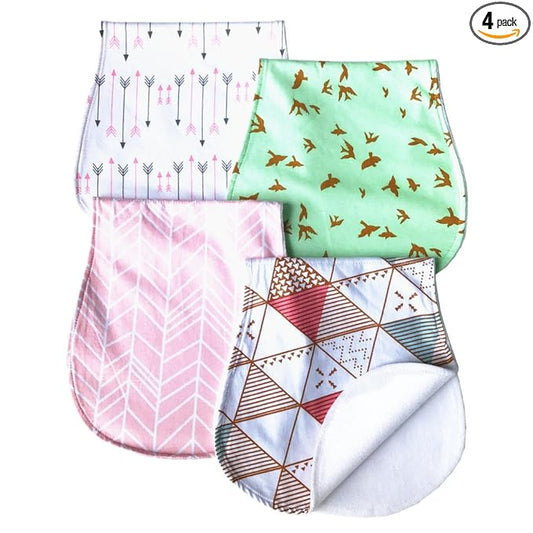Baby Burp Cloths Baby Burp Set Curved Absorbent and Soft Valuable 4 Pack