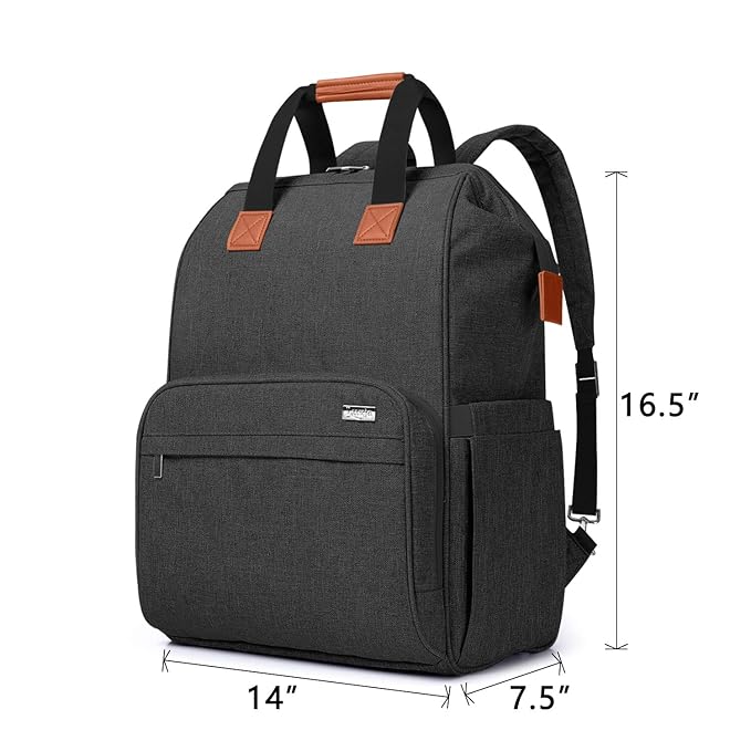 LUXJA Breast Pump Bag with Compartments for Cooler Bag and Laptop, Breast Pump Backpack with 2 Options for Wearing (Fits Most Major Breast Pump, Suitable for Working Mothers), Black