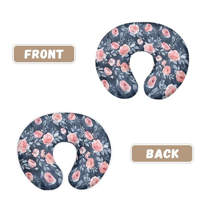 Vinatge Flower Nursing Pillow Cover for Baby Boys Girls, Breathable Breastfeeding Pillow Slipcover Cushion Cover, Soft Fabric Fits Snug On Infant, Fits for Nursing Pillow Newborn