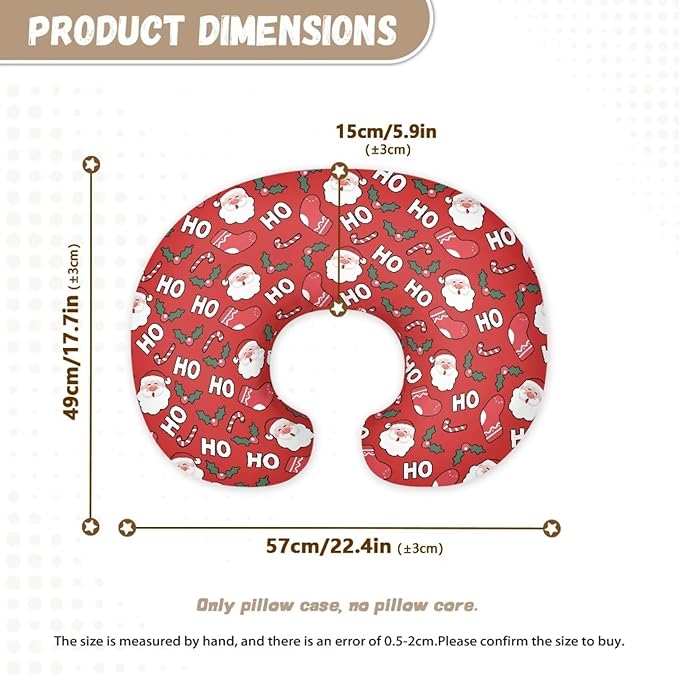 Cartoon Santa Claus Breastfeeding Pillow Slipcover for Baby Breastfeeding Slipcover Infant Newborn Nursery Bottle Pillowcase Durable and Easy to Clean Xmas Decor