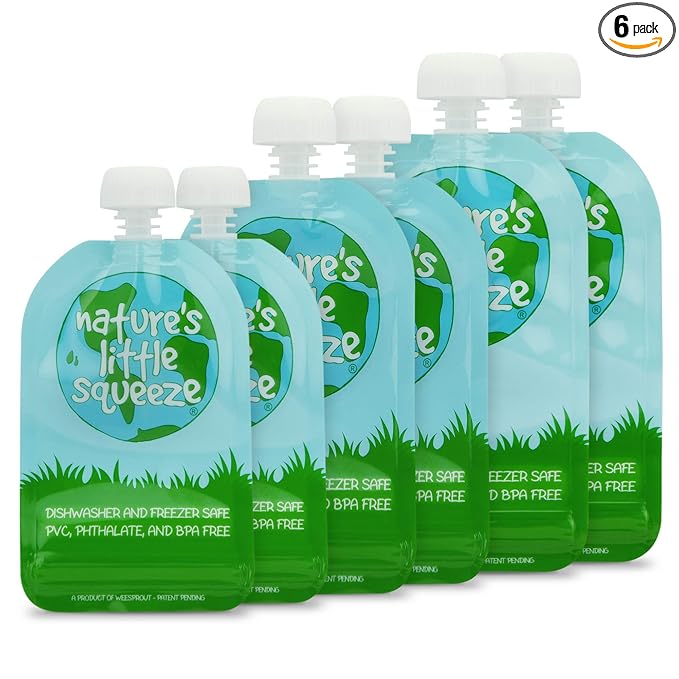 WeeSprout Double Zipper Reusable Food Pouches (Original, Variety)