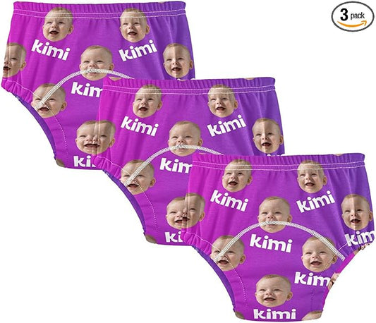 Joko Ivery 1 Purple Gradient Custom Potty Training Pants Traning Potty Panty Soft for Girls Toddlers Boys 3T 3Pcs